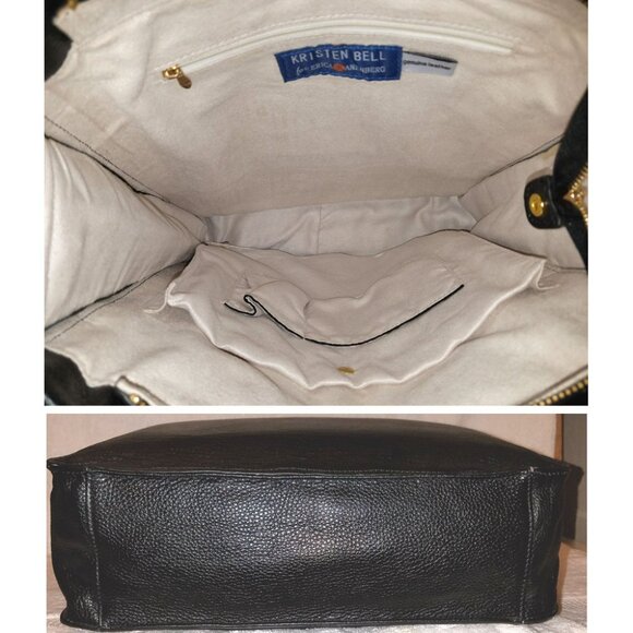 EXTRA-LARGE KRISTEN BELL FOR ERICA ANENBERG BLACK LEATHER CONVERTIBLE MULTI-STRA - Picture 5 of 5